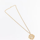 Christian Dior Pearl Emblem Necklace metal Gold Tone Auth 161155V-2