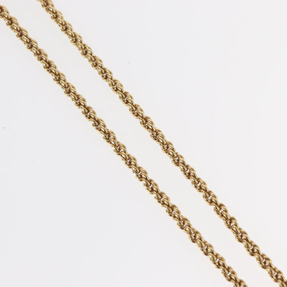 Christian Dior Pearl Emblem Necklace metal Gold Tone Auth 161155V