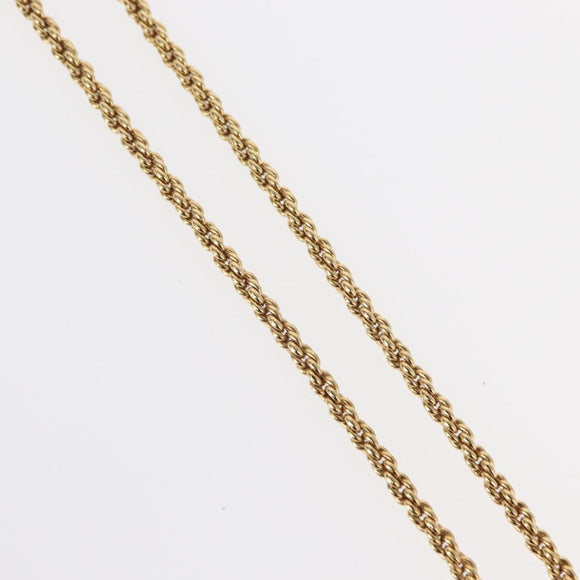 Christian Dior Pearl Emblem Necklace metal Gold Tone Auth 161155V