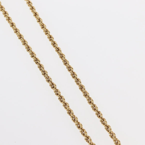 Christian Dior Pearl Emblem Necklace metal Gold Tone Auth 161155V