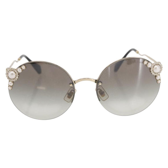 Miu Miu Sunglasses metal Gold Tone Auth 161156