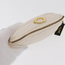 CELINE Circle Pouch Nylon Handkerchief Set White Gold Auth 161157-5