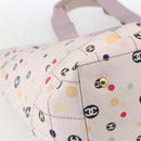 CHANEL Choco Bar Tote Bag Canvas Pink Gold CC Auth 161158-13