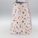 CHANEL Choco Bar Tote Bag Canvas Pink Gold CC Auth 161158-4