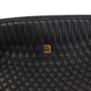 BALLY Chain Shoulder Bag Leather Black Gold Auth 161159-17