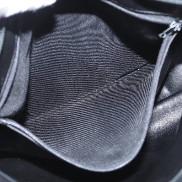 BALLY Chain Shoulder Bag Leather Black Gold Auth 161159