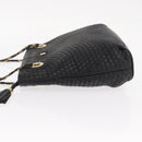 BALLY Chain Shoulder Bag Leather Black Gold Auth 161159-4