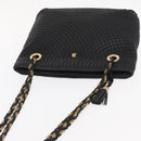 BALLY Chain Shoulder Bag Leather Black Gold Auth 161159-6