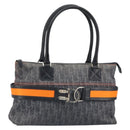 Christian Dior Trotter Canvas Flight line Hand Bag Gray Silver Auth 161160-1
