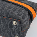Christian Dior Trotter Canvas Flight line Hand Bag Gray Silver Auth 161160-15