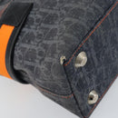 Christian Dior Trotter Canvas Flight line Hand Bag Gray Silver Auth 161160-8