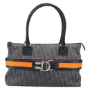 Christian Dior Trotter Canvas Flight line Hand Bag Gray Silver Auth 161160-2