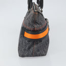 Christian Dior Trotter Canvas Flight line Hand Bag Gray Silver Auth 161160-4
