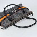 Christian Dior Trotter Canvas Flight line Hand Bag Gray Silver Auth 161160-6