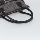 Christian Dior Trotter Canvas Flight line Hand Bag Gray Silver Auth 161160-7