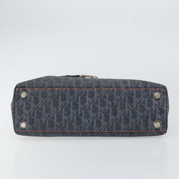 Christian Dior Trotter Canvas Flight line Hand Bag Gray Silver Auth 161160