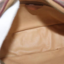 CELINE Macadam Canvas Shoulder Bag PVC Leather Brown Gold Auth 161163-10