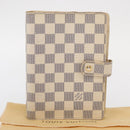 LOUIS VUITTON Damier Azur Agenda MM Day Planner Cover R20707 LV Auth 161167-12