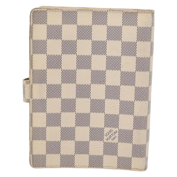 LOUIS VUITTON Damier Azur Agenda MM Day Planner Cover R20707 LV Auth 161167