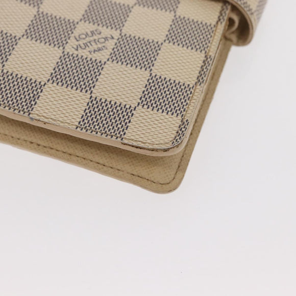 LOUIS VUITTON Damier Azur Agenda MM Day Planner Cover R20707 LV Auth 161167