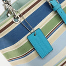 BURBERRY Tote Bag Canvas Blue Silver Auth 161168-10