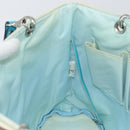 BURBERRY Tote Bag Canvas Blue Silver Auth 161168-19