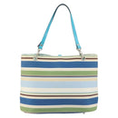 BURBERRY Tote Bag Canvas Blue Silver Auth 161168-2
