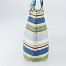 BURBERRY Tote Bag Canvas Blue Silver Auth 161168-3