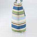 BURBERRY Tote Bag Canvas Blue Silver Auth 161168-4