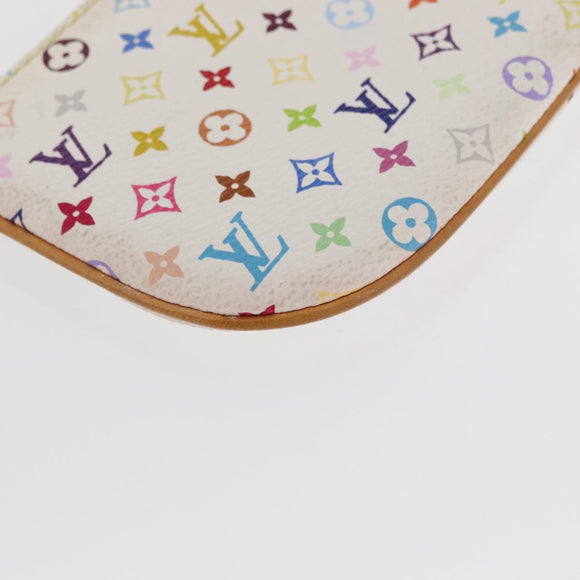 LOUIS VUITTON Monogram Multicolor Pochette MM Pouch White M60028 LV Auth 161170