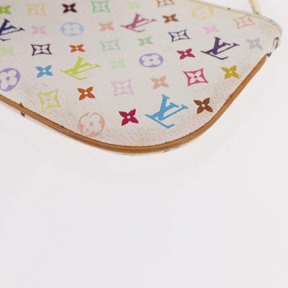 LOUIS VUITTON Monogram Multicolor Pochette MM Pouch White M60028 LV Auth 161170