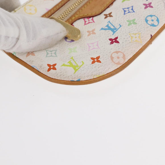 LOUIS VUITTON Monogram Multicolor Pochette MM Pouch White M60028 LV Auth 161170