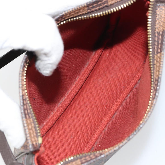 LOUIS VUITTON Damier Ebene Trousse Makeup Pouch N51982 LV Auth 161180V