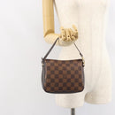 LOUIS VUITTON Damier Ebene Trousse Makeup Pouch N51982 LV Auth 161180V-21