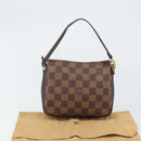 LOUIS VUITTON Damier Ebene Trousse Makeup Pouch N51982 LV Auth 161180V-22