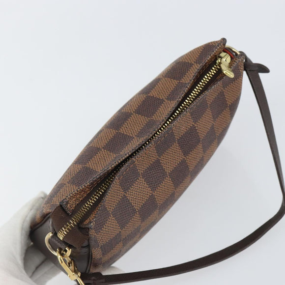 LOUIS VUITTON Damier Ebene Trousse Makeup Pouch N51982 LV Auth 161180V