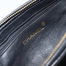 CHANEL Matelasse Pouch Velor Black Gold CC Auth 161194V-17