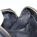 CHANEL Matelasse Pouch Velor Black Gold CC Auth 161194V-19