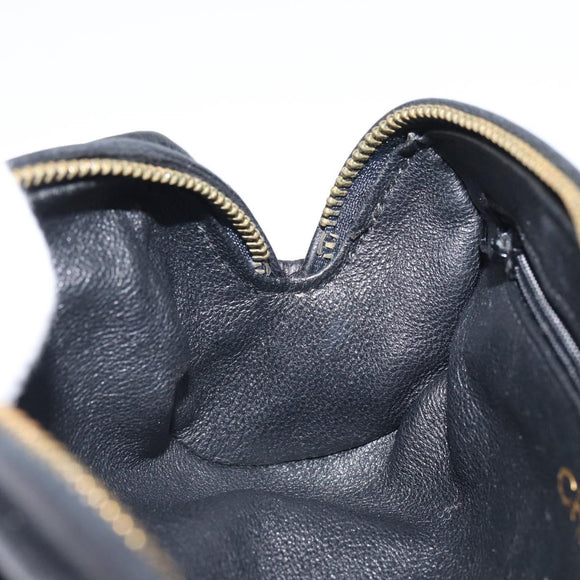 CHANEL Matelasse Pouch Velor Black Gold CC Auth 161194V