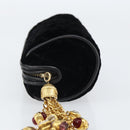 CHANEL Matelasse Pouch Velor Black Gold CC Auth 161194V-4