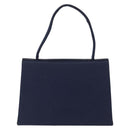 Christian Dior Hand Bag Satin Navy Gold Auth 161195-2
