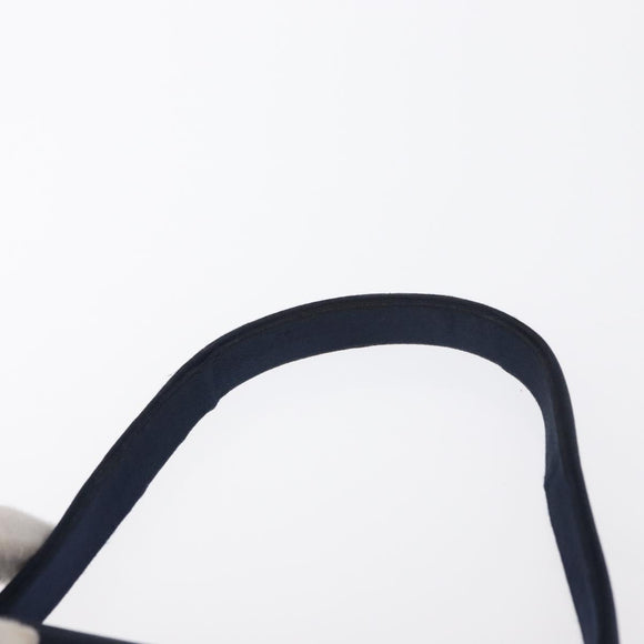 Christian Dior Hand Bag Satin Navy Gold Auth 161195