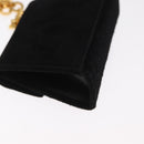 Salvatore Ferragamo Gancini Chain Shoulder Pouch Suede Black Gold Auth 161208-15