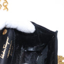 Salvatore Ferragamo Gancini Chain Shoulder Pouch Suede Black Gold Auth 161208-18