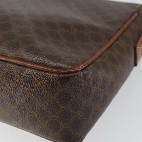 CELINE Macadam Canvas Shoulder Bag PVC Leather Brown Gold Auth 161212