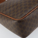 CELINE Macadam Canvas Shoulder Bag PVC Leather Brown Gold Auth 161212-16