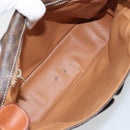 CELINE Macadam Canvas Shoulder Bag PVC Leather Brown Gold Auth 161212-10