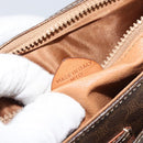 CELINE Macadam Canvas Shoulder Bag PVC Leather Brown Gold Auth 161212-12