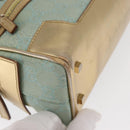 GUCCI GG Canvas Hand Bag Peppermint Gold 000 0852 Auth 161216A-14