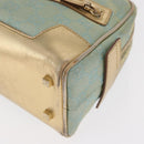 GUCCI GG Canvas Hand Bag Peppermint Gold 000 0852 Auth 161216A-15
